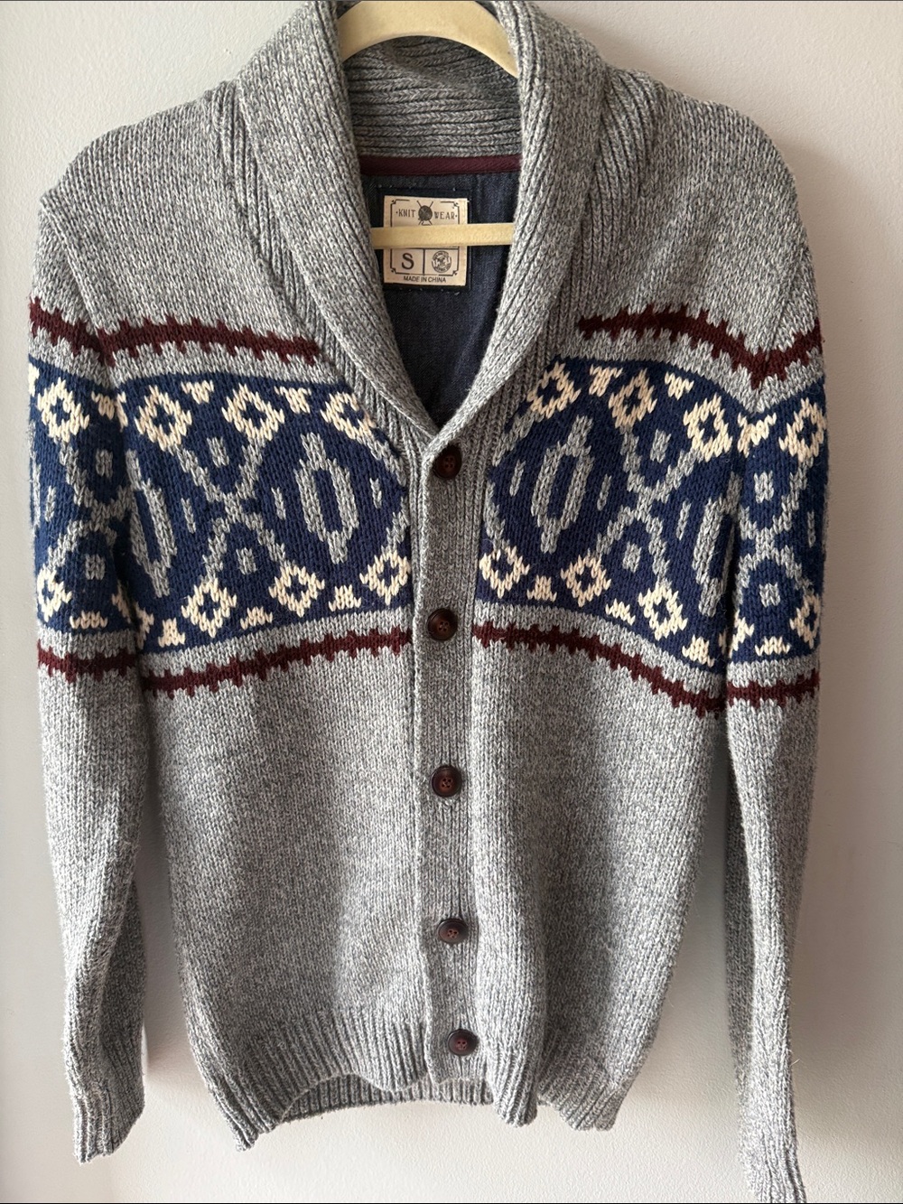 90s Grandpa Patterned Men's Cozy Cardigan